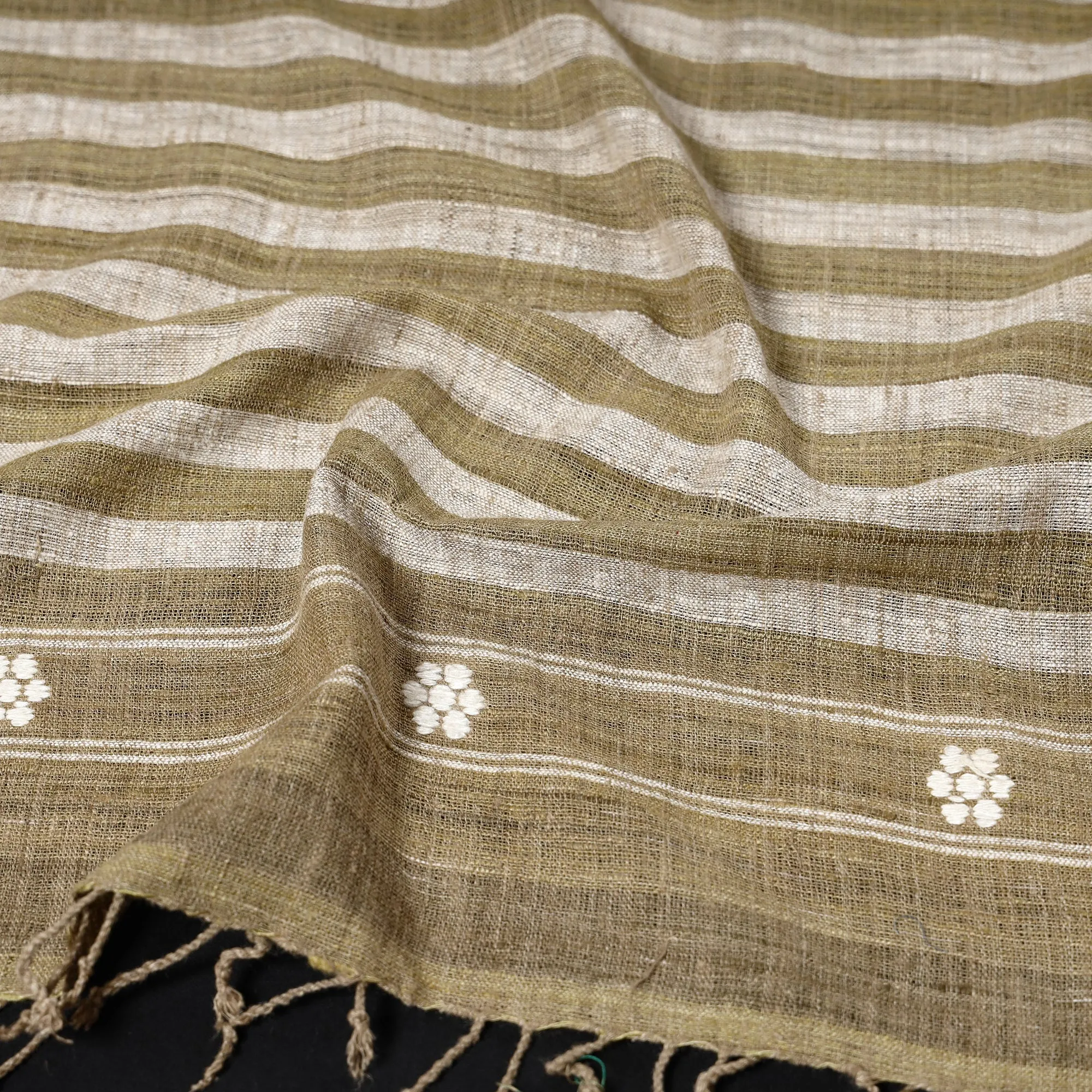 Brown - Traditional Handspun Handloom Eri Silk Natural Dyed Stole