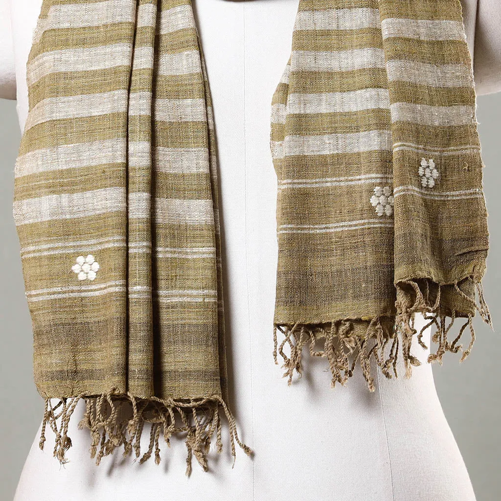 Brown - Traditional Handspun Handloom Eri Silk Natural Dyed Stole