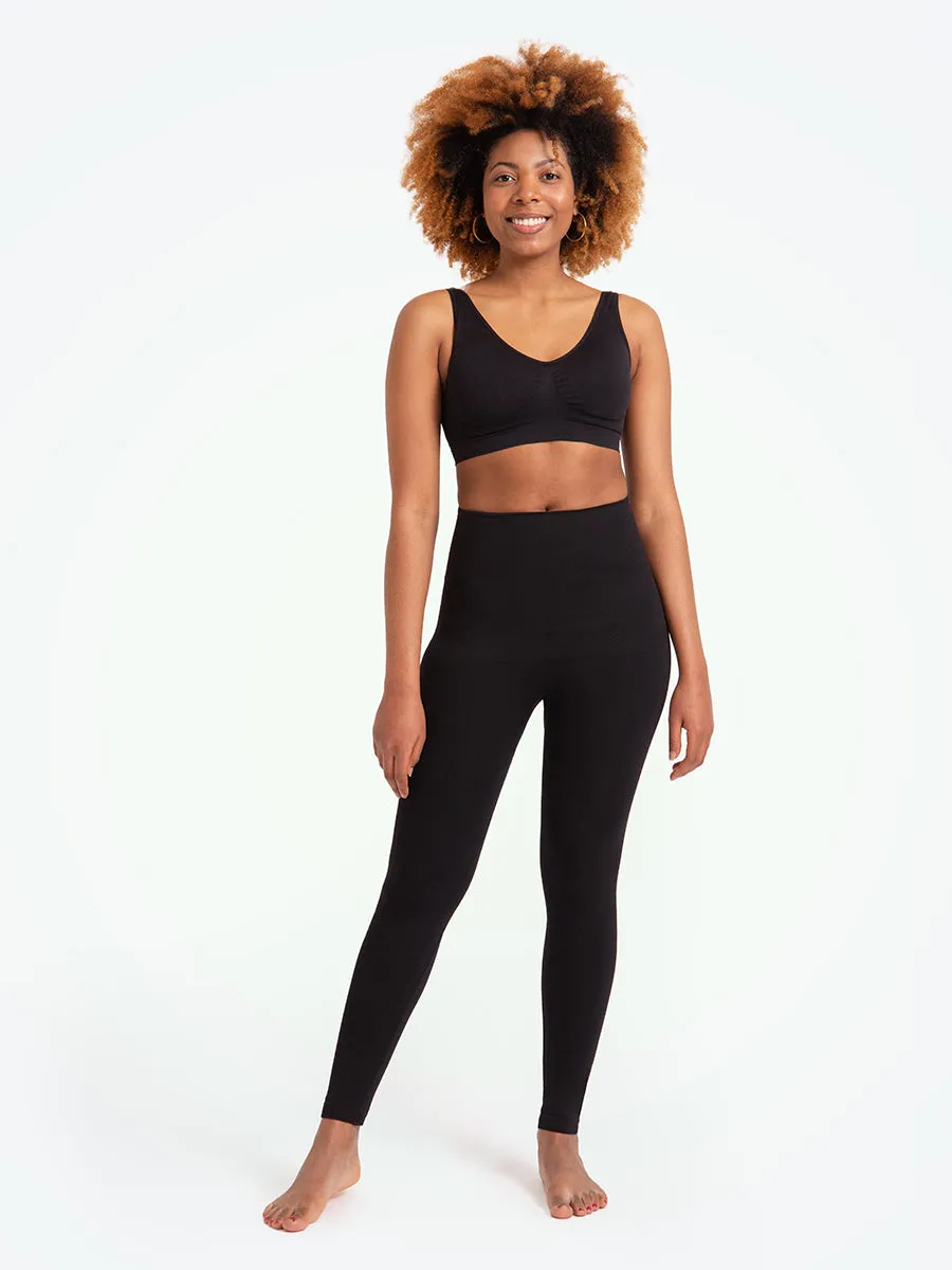 Bundle Shapermint Essentials - 1 High-Waisted Shaping Leggings   1 Seamless Mid-Waist Leggings