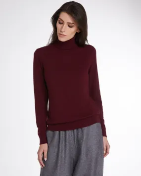 Burgundy Kid cashmere turtleneck sweater