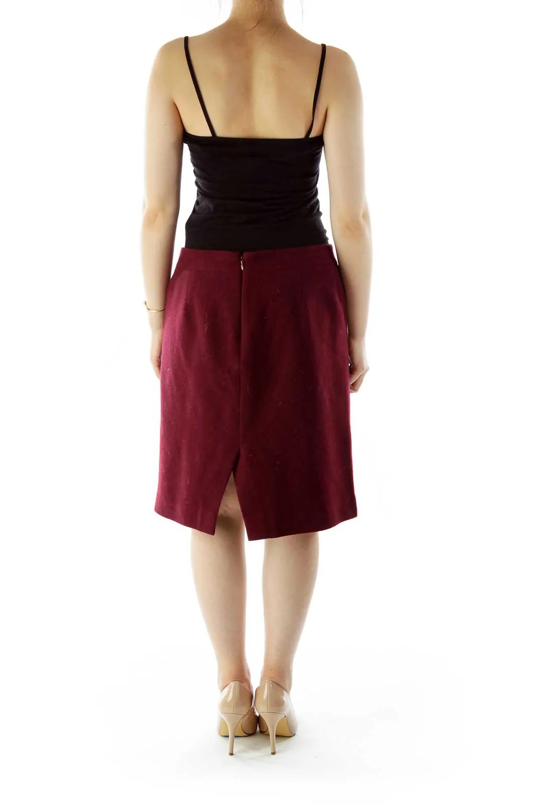 Burgundy Wool Skirt