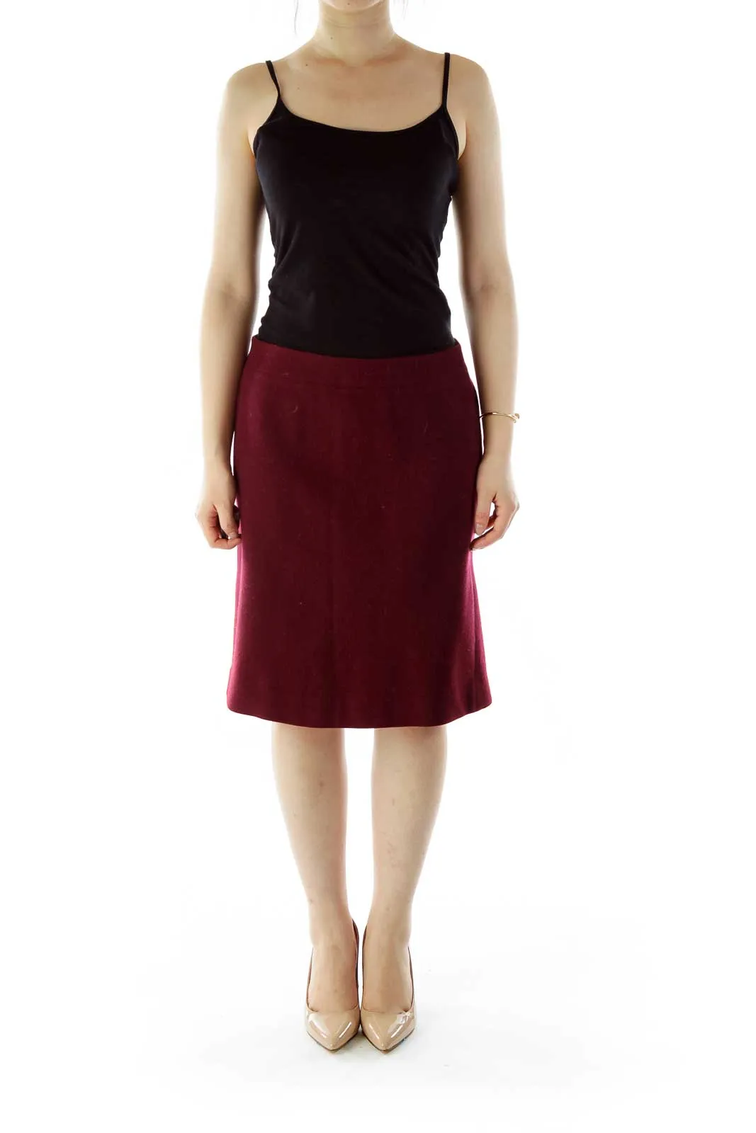 Burgundy Wool Skirt