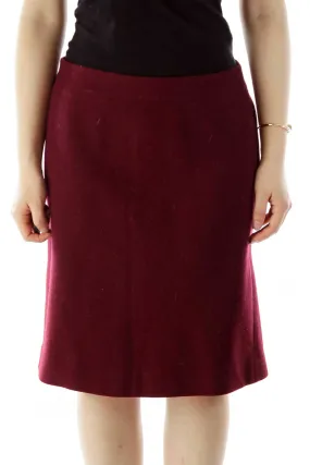 Burgundy Wool Skirt