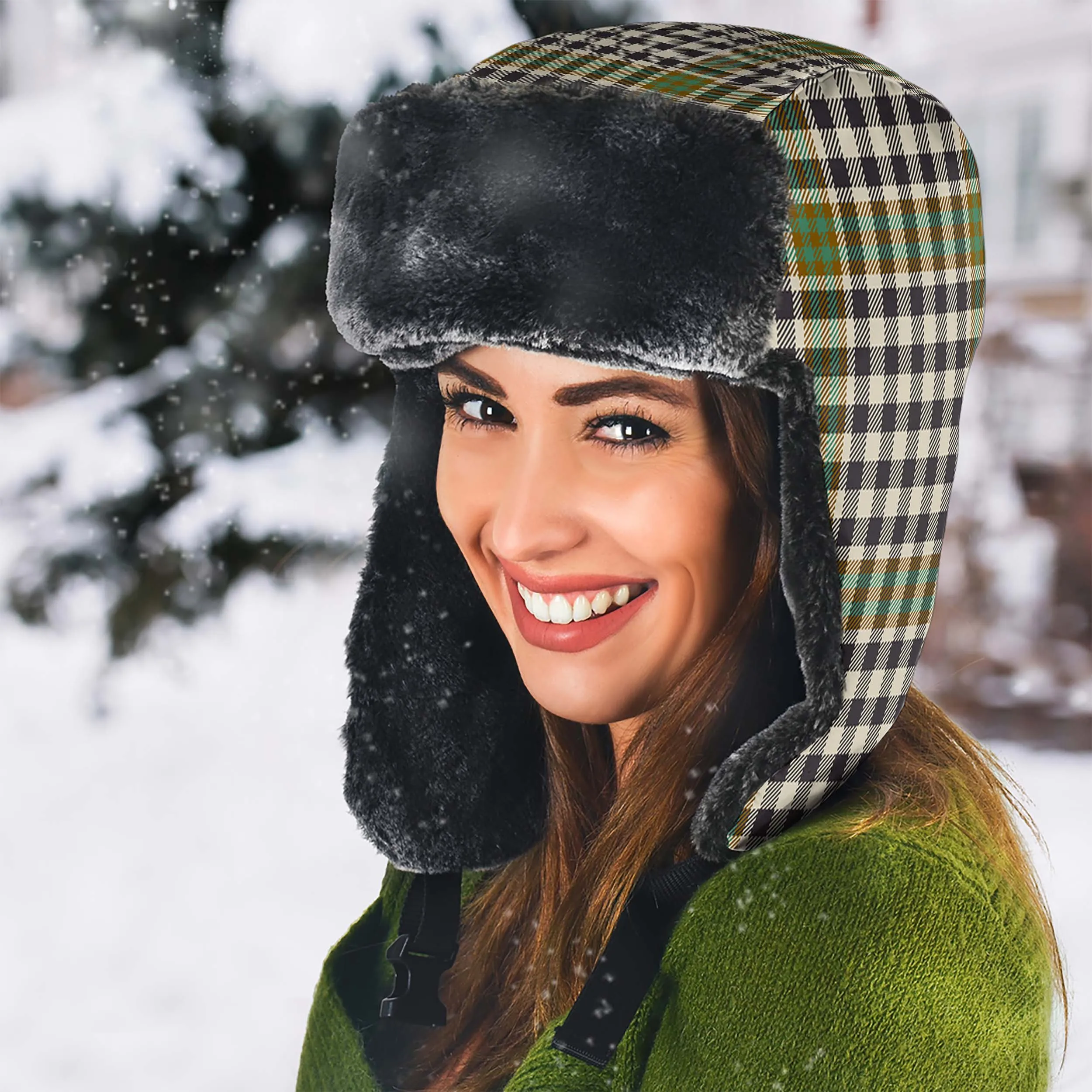 Burns Check Tartan Winter Trapper Hat