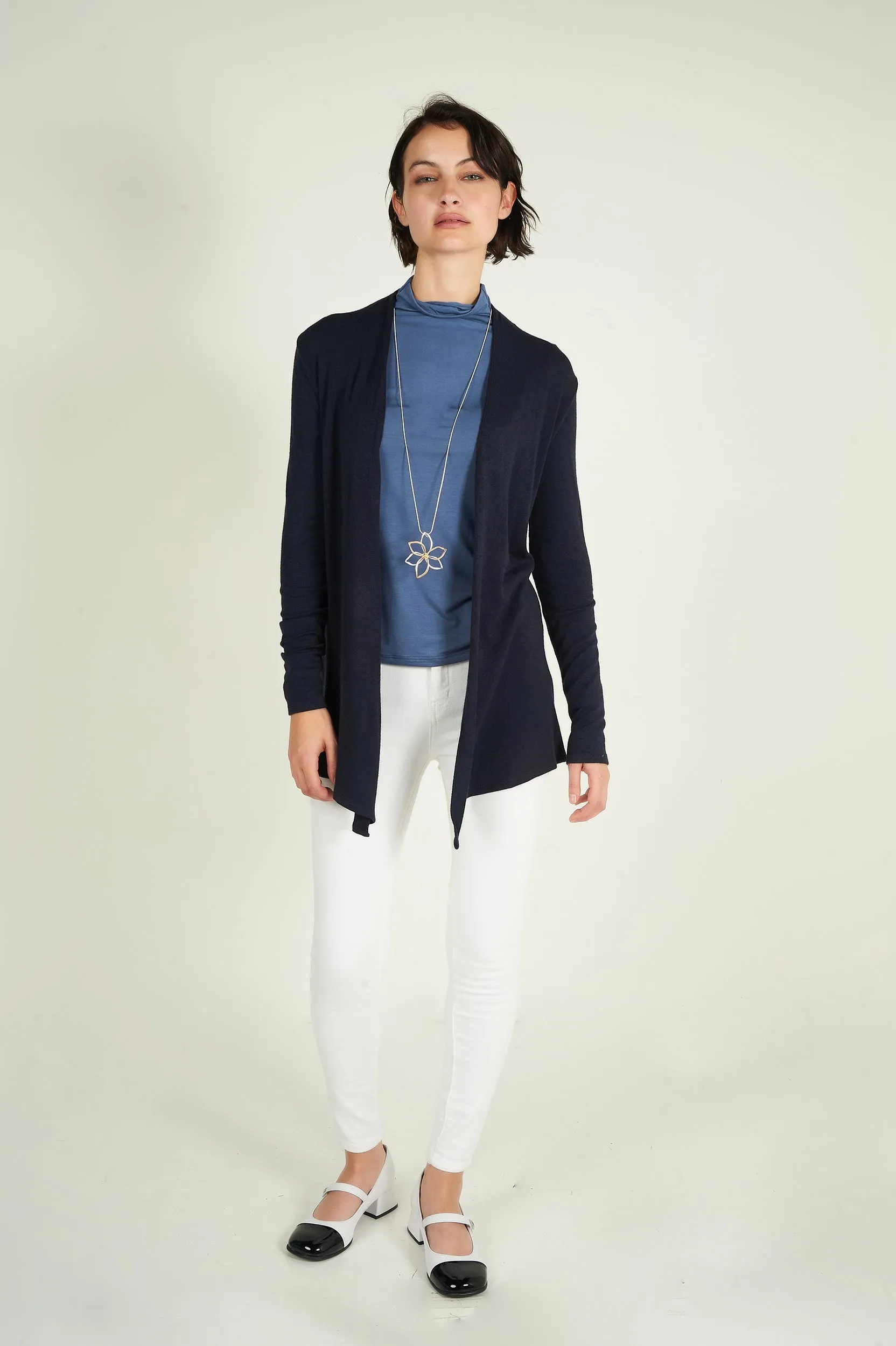 Cardigan mi-long ouvert - 13148 - (R-B3)