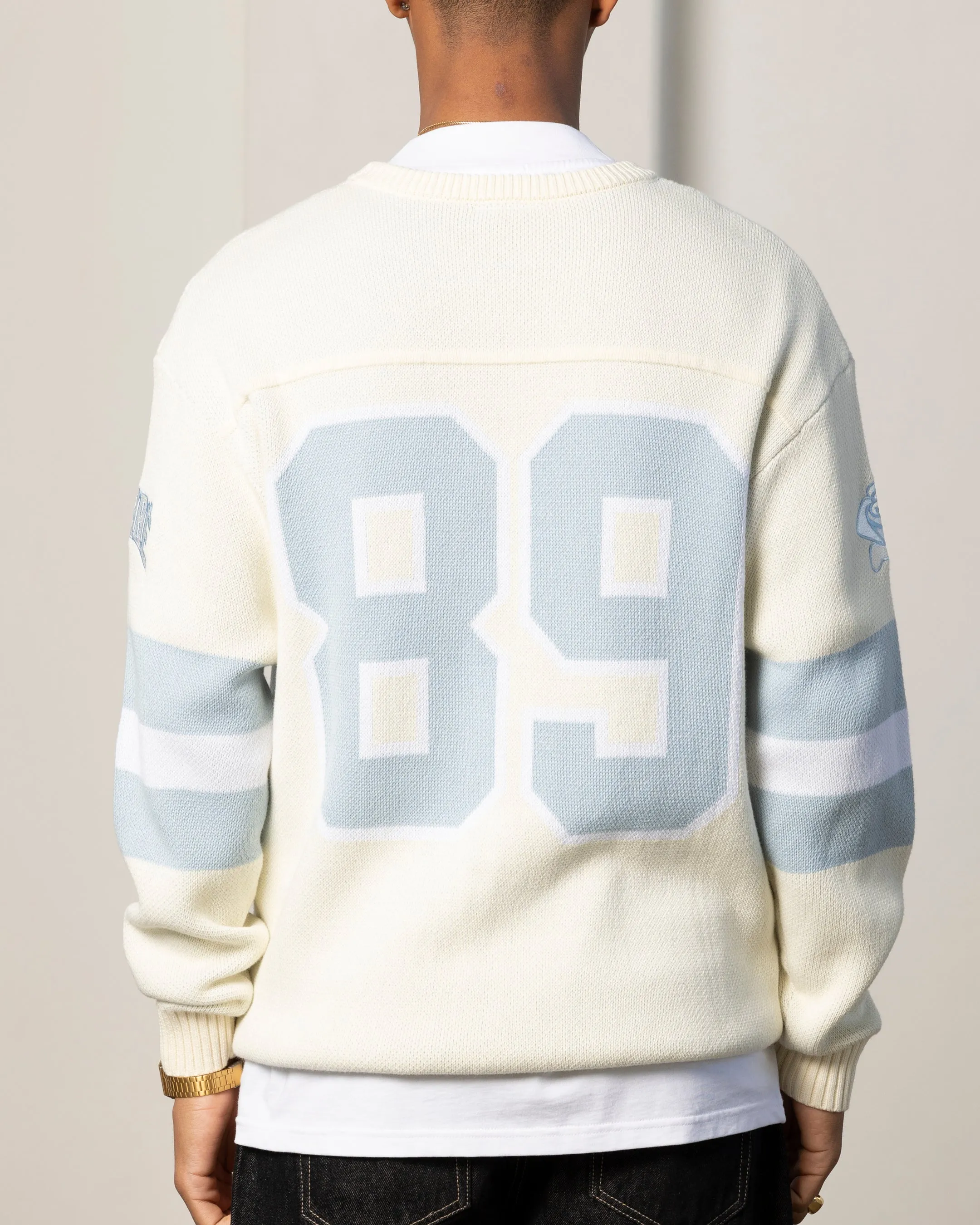 Carré Grid Iron Knitted Sweater Off White