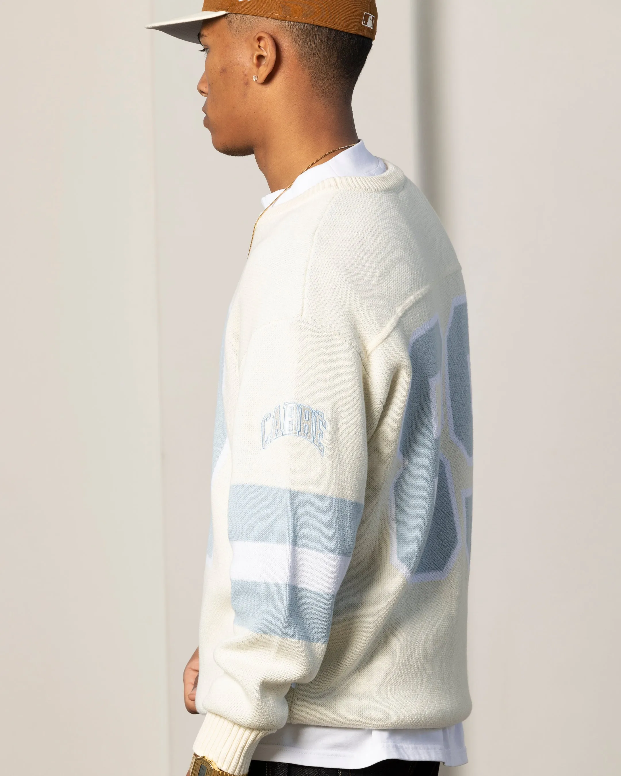 Carré Grid Iron Knitted Sweater Off White