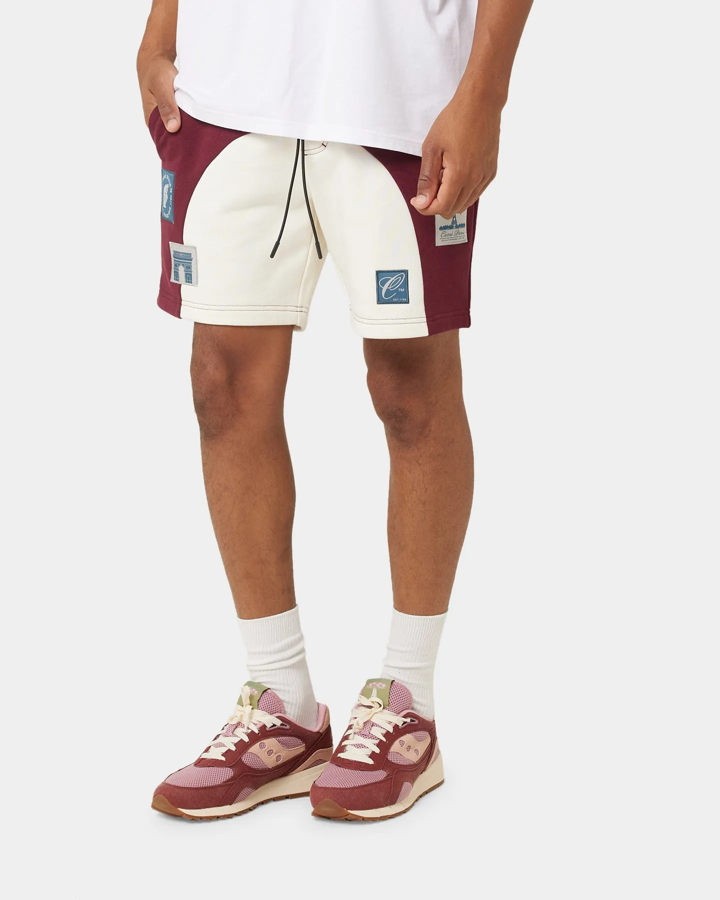 Carre Avant Panel Shorts Maroon