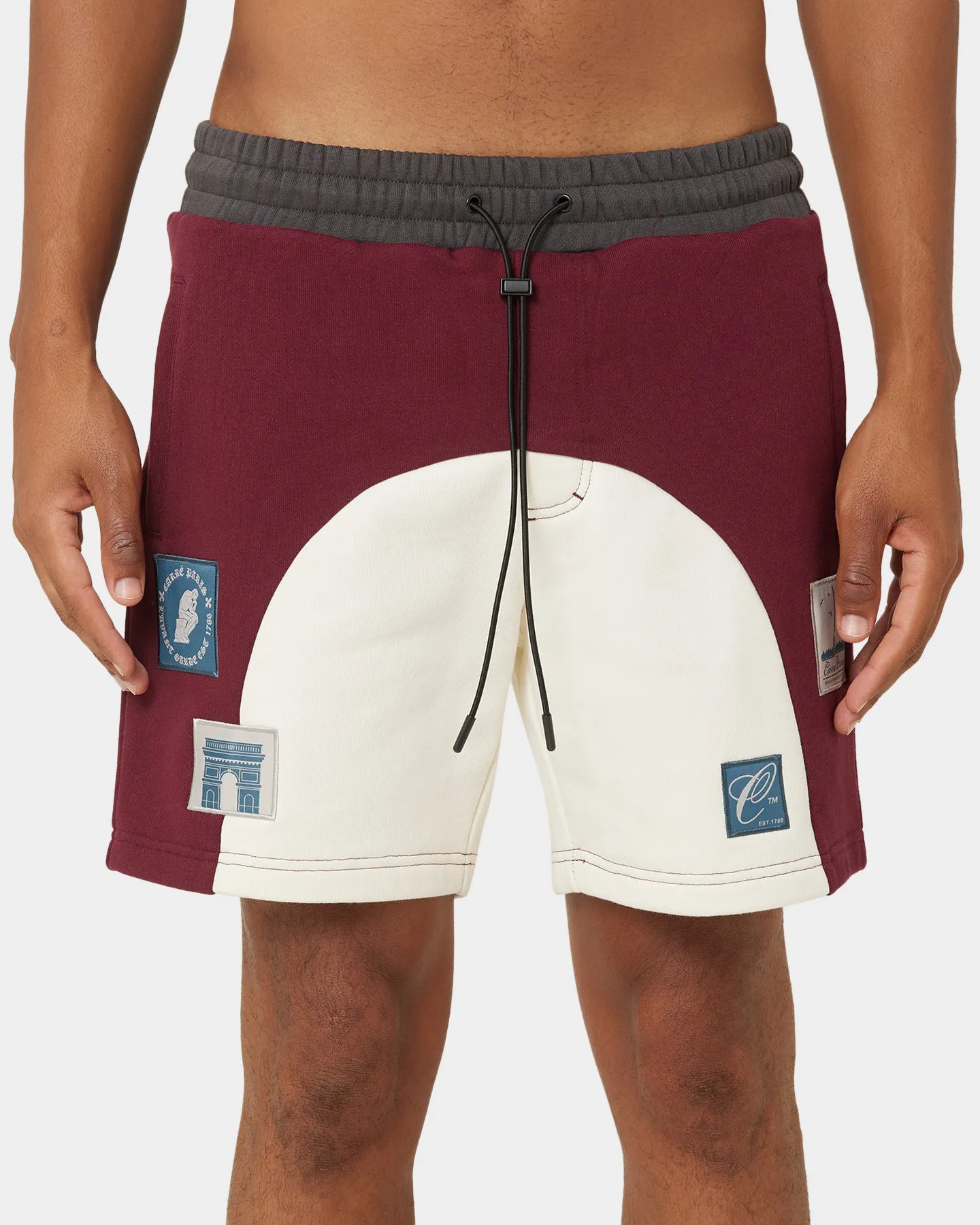 Carre Avant Panel Shorts Maroon