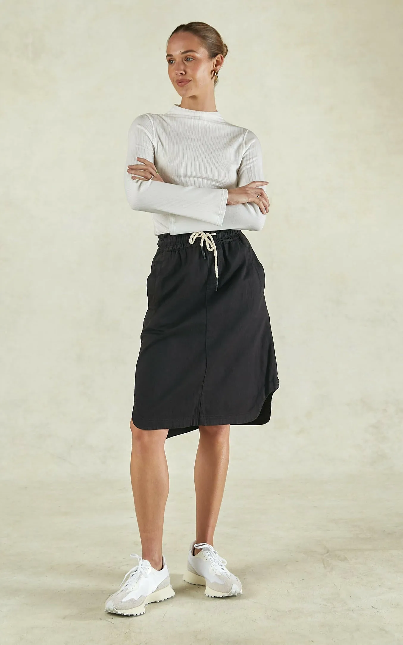 Cecil Black Denim Skirt