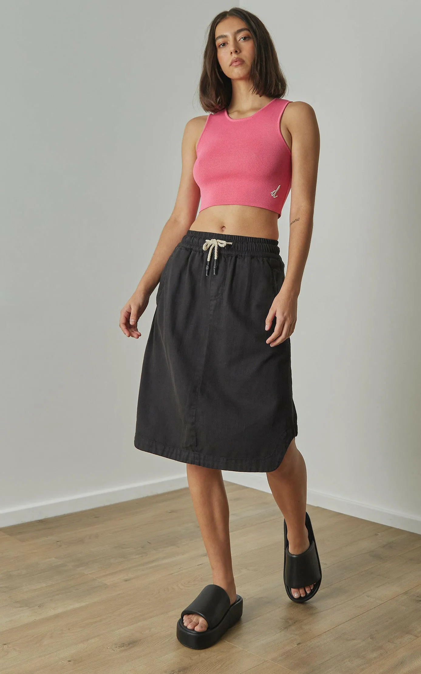 Cecil Black Denim Skirt