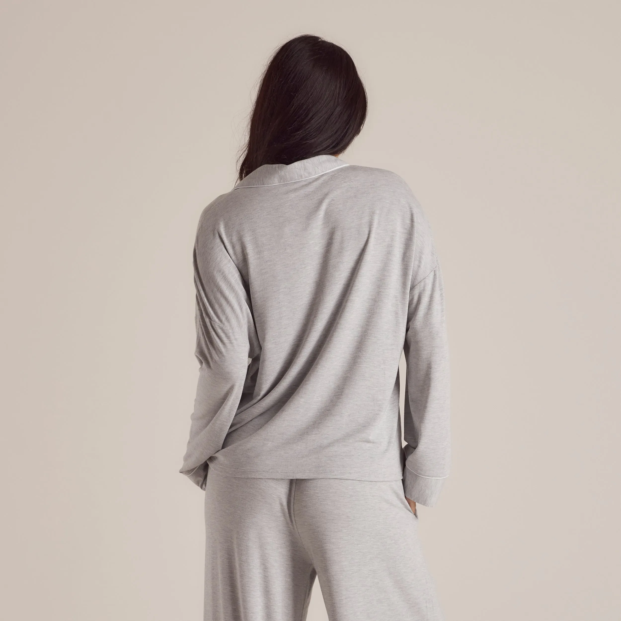 Chemise de Pyjama en Modal - Gris Chiné