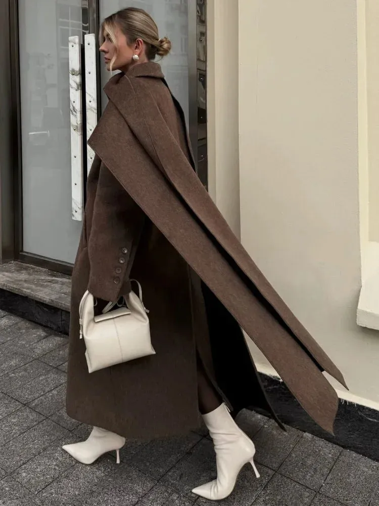 Chic Scarf trench coat long and short trench coat peacoat