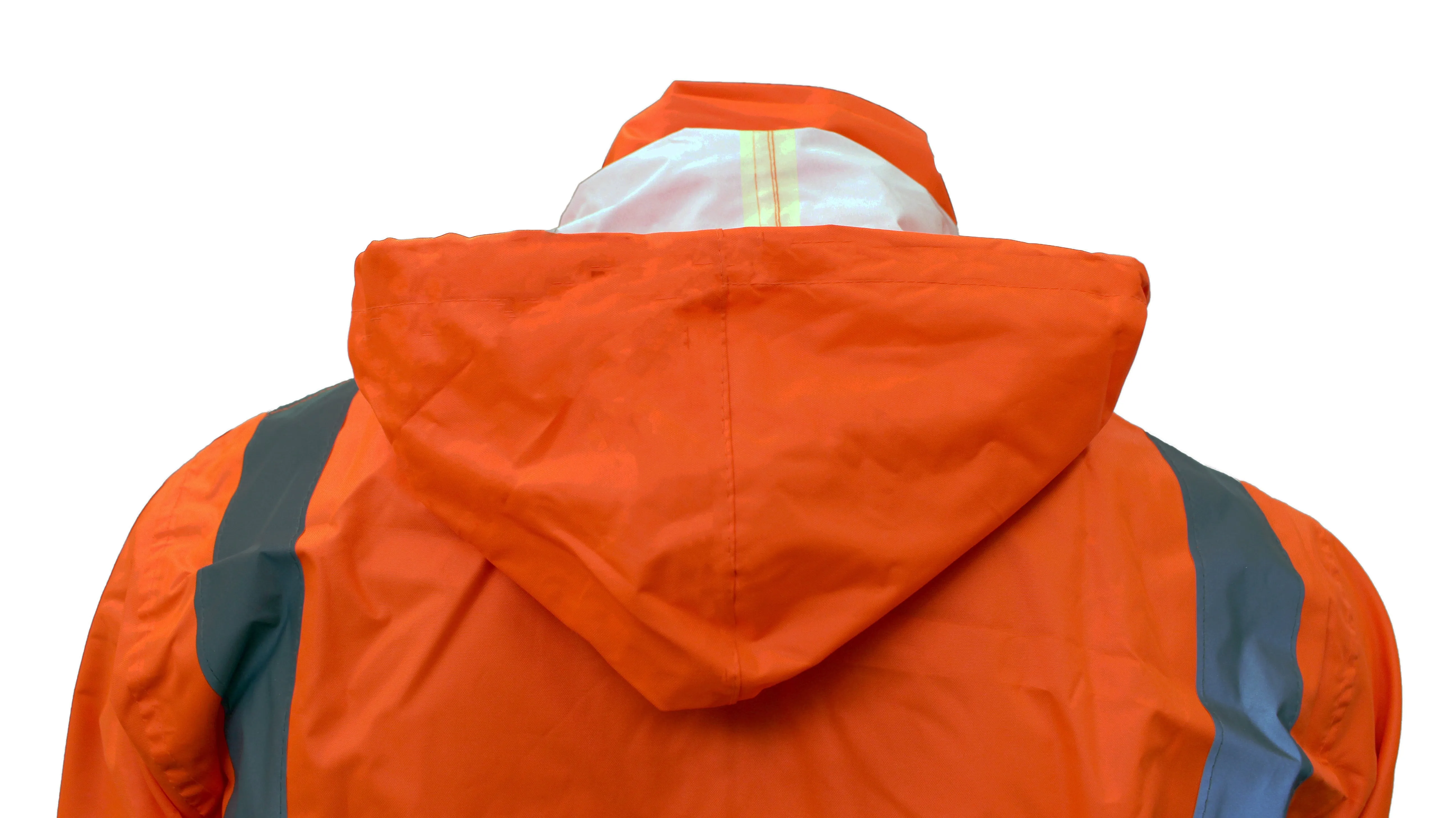 Class 3 Reflective Hi-Viz Black Bottom Long Rain Coat (Lime/Orange)