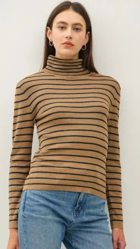 Classic Stripe Turtleneck Sweater