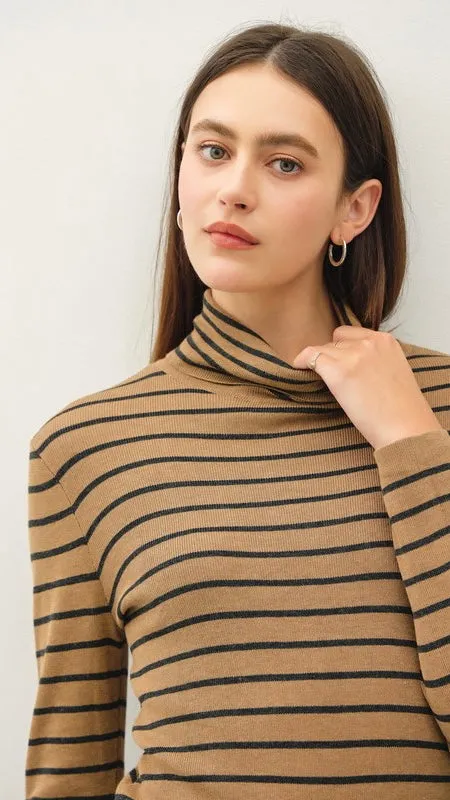 Classic Stripe Turtleneck Sweater