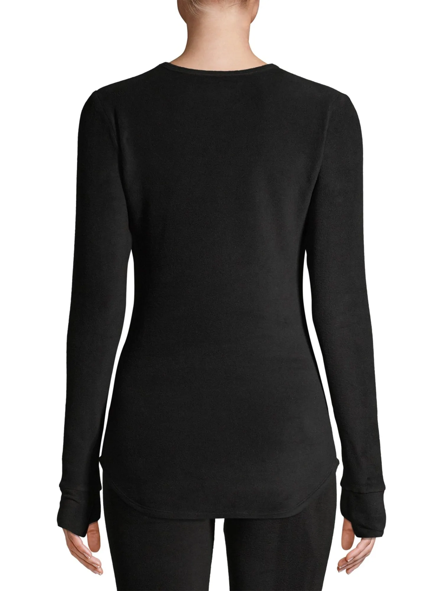 ClimateRight by Cuddl Duds Women's Stretch Fleece Base Layer Crewneck Thermal Top with Cuff Thumbhole