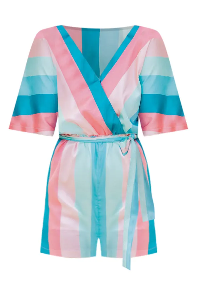 Coastal Getaway Multi Color Stripe Romper FINAL SALE