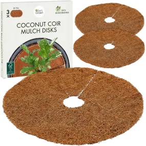 Coconut Mulch Mat : 3x 79in Coconut Coir Discs As Winter Plant Protection Ring