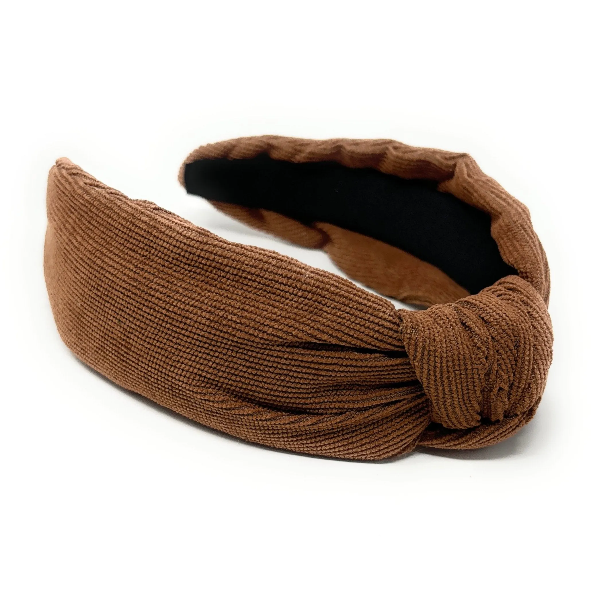 Coffee Corduroy Knotted Headband