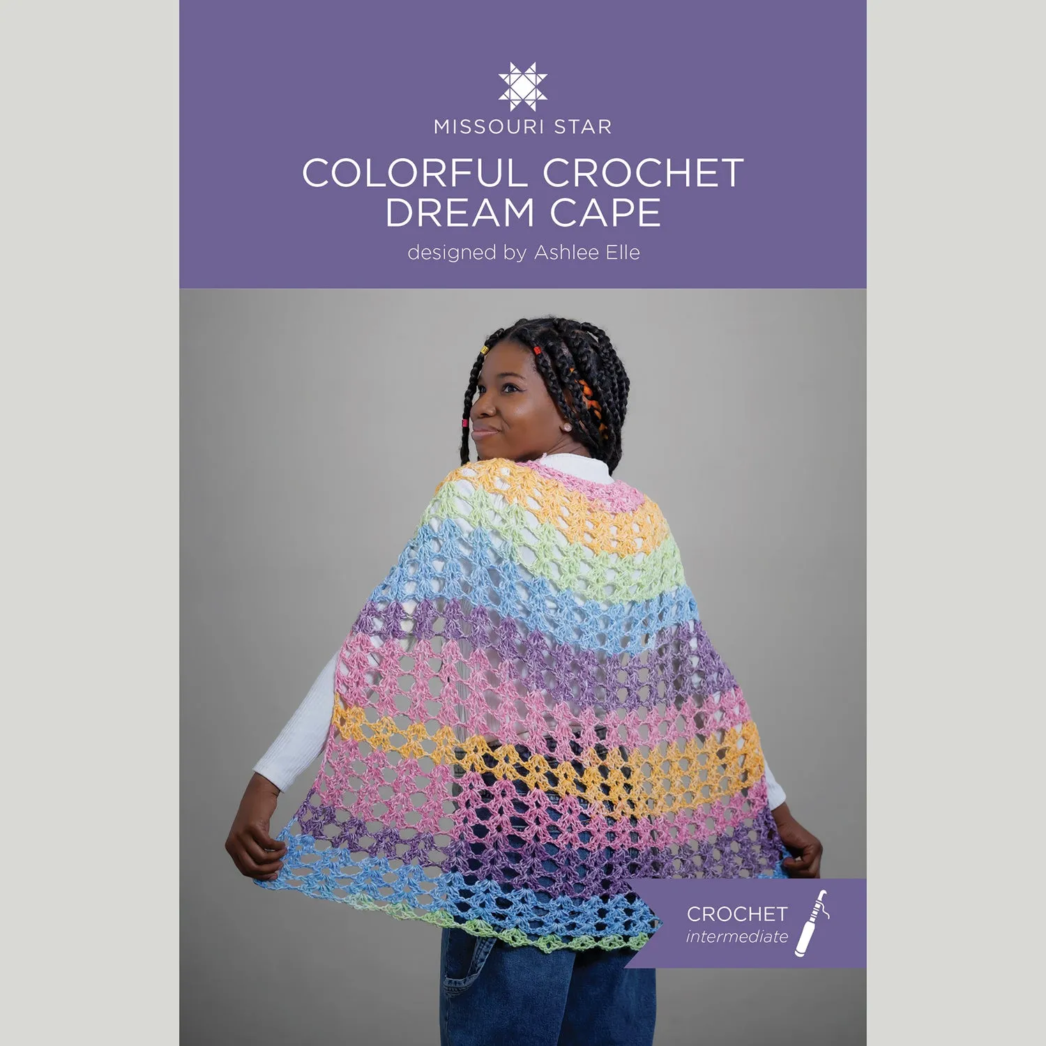 Colorful Crochet Dream Cape - Raspberry Smoke Crochet Kit