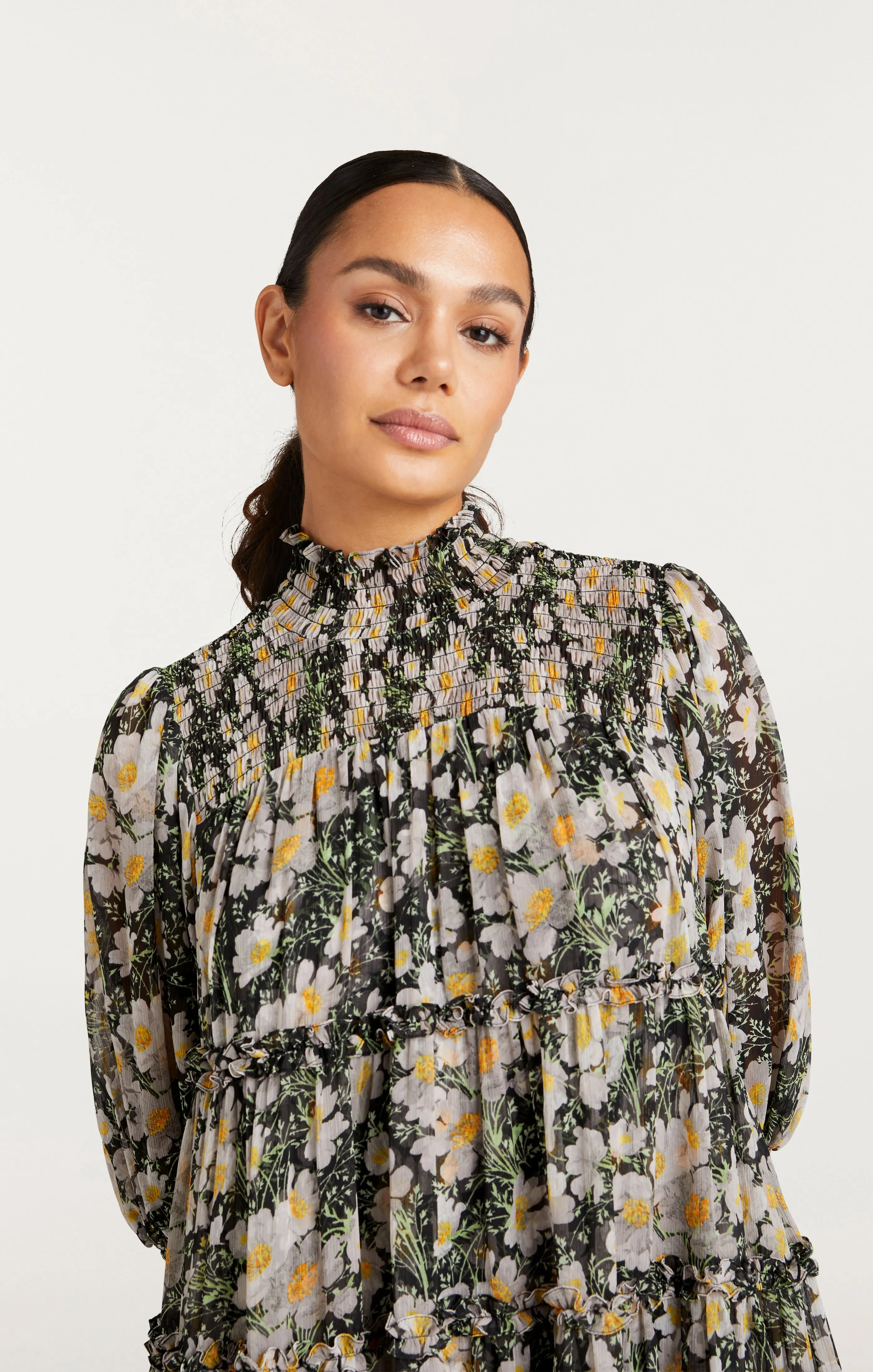 Cosmo Flowers Olive Dress