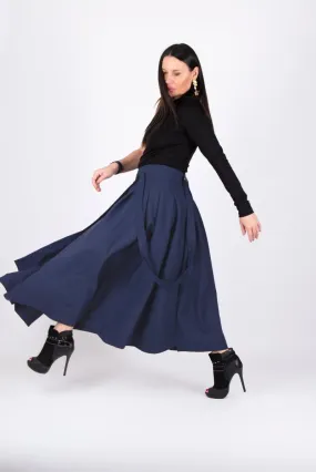 Dark Blue Long Skirt Zefira