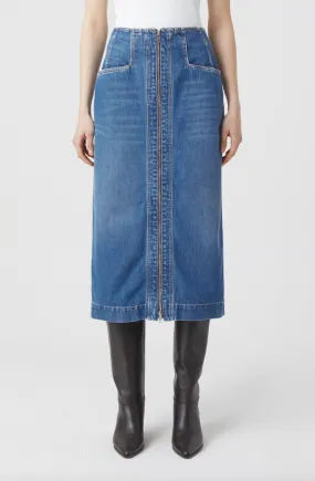 Denim Skirt with Zip