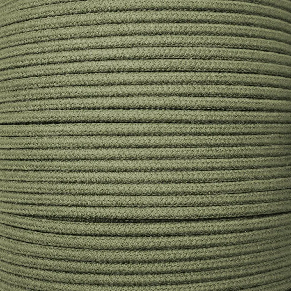 Dip Dyed Braided Cotton Cord - 3/16" (5mm) WINTER SAGE -  50 FEET