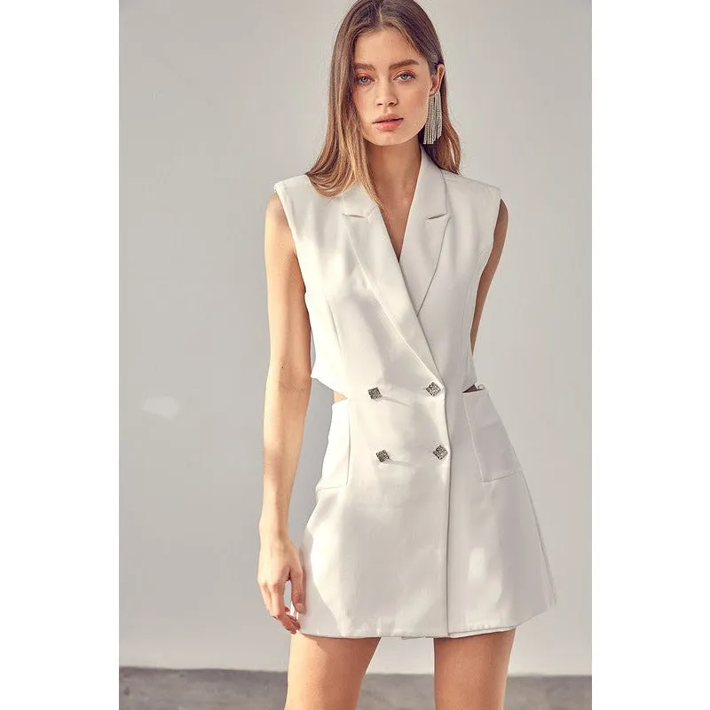 DO   BE COLLECTION Cutout Blazer Vest  Romper