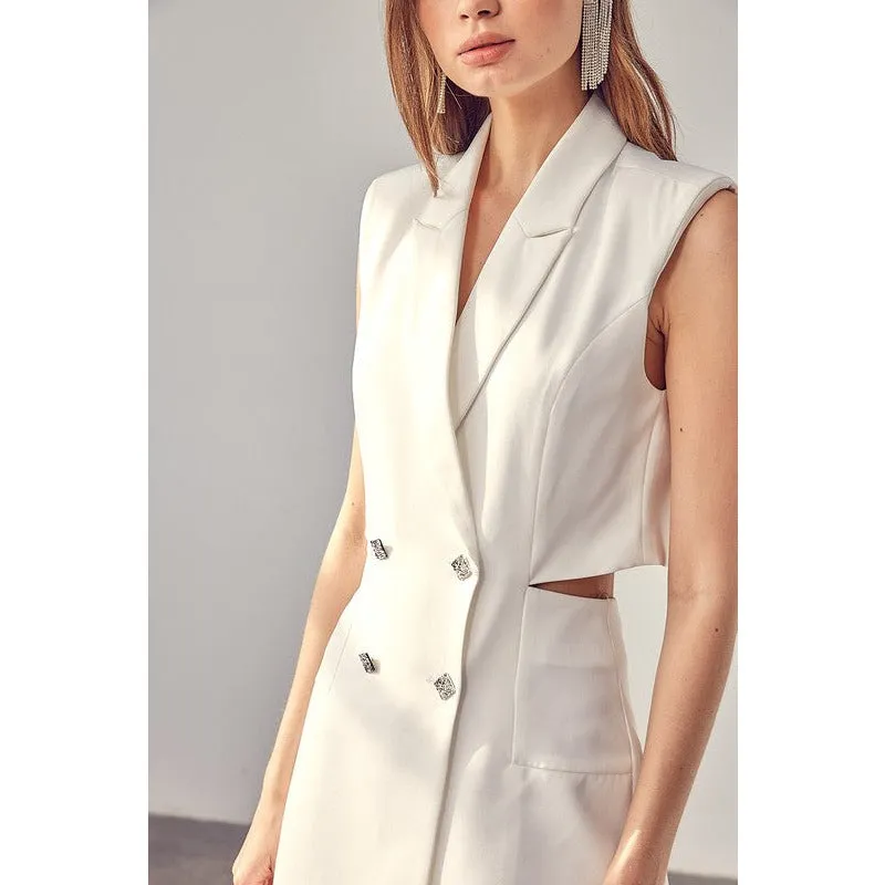 DO   BE COLLECTION Cutout Blazer Vest  Romper