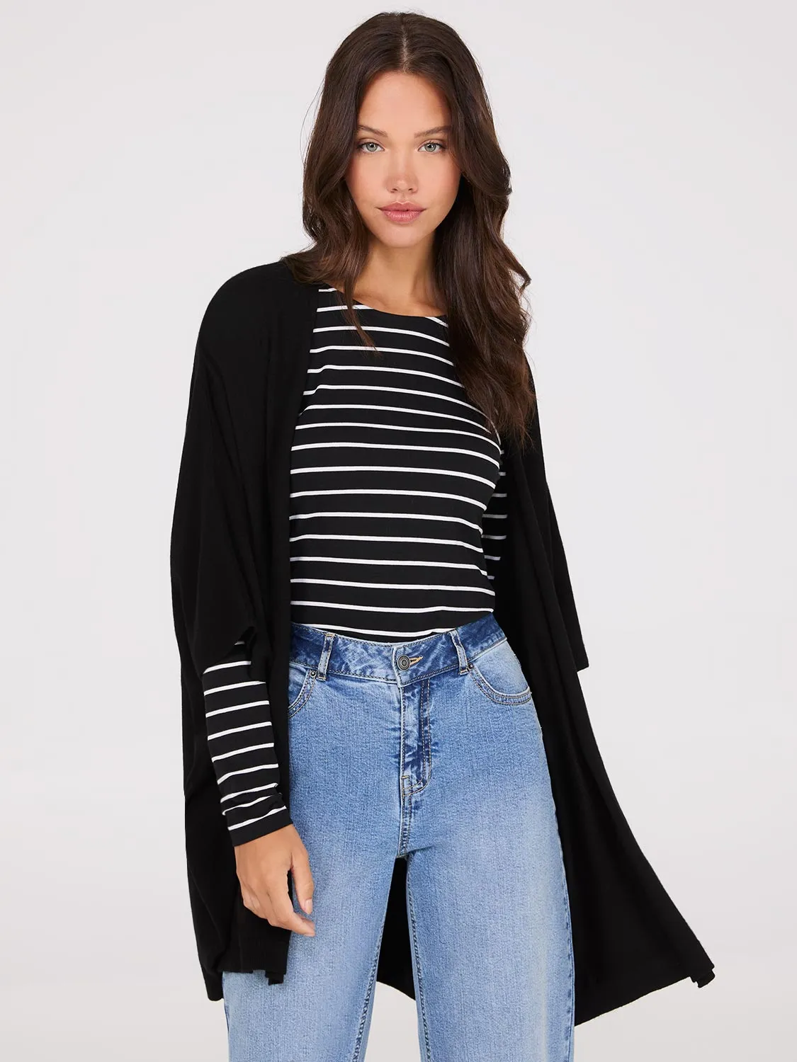 Dolman Sleeve Open Cape Sweater