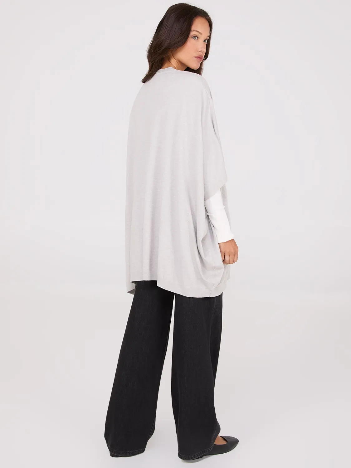 Dolman Sleeve Open Cape Sweater