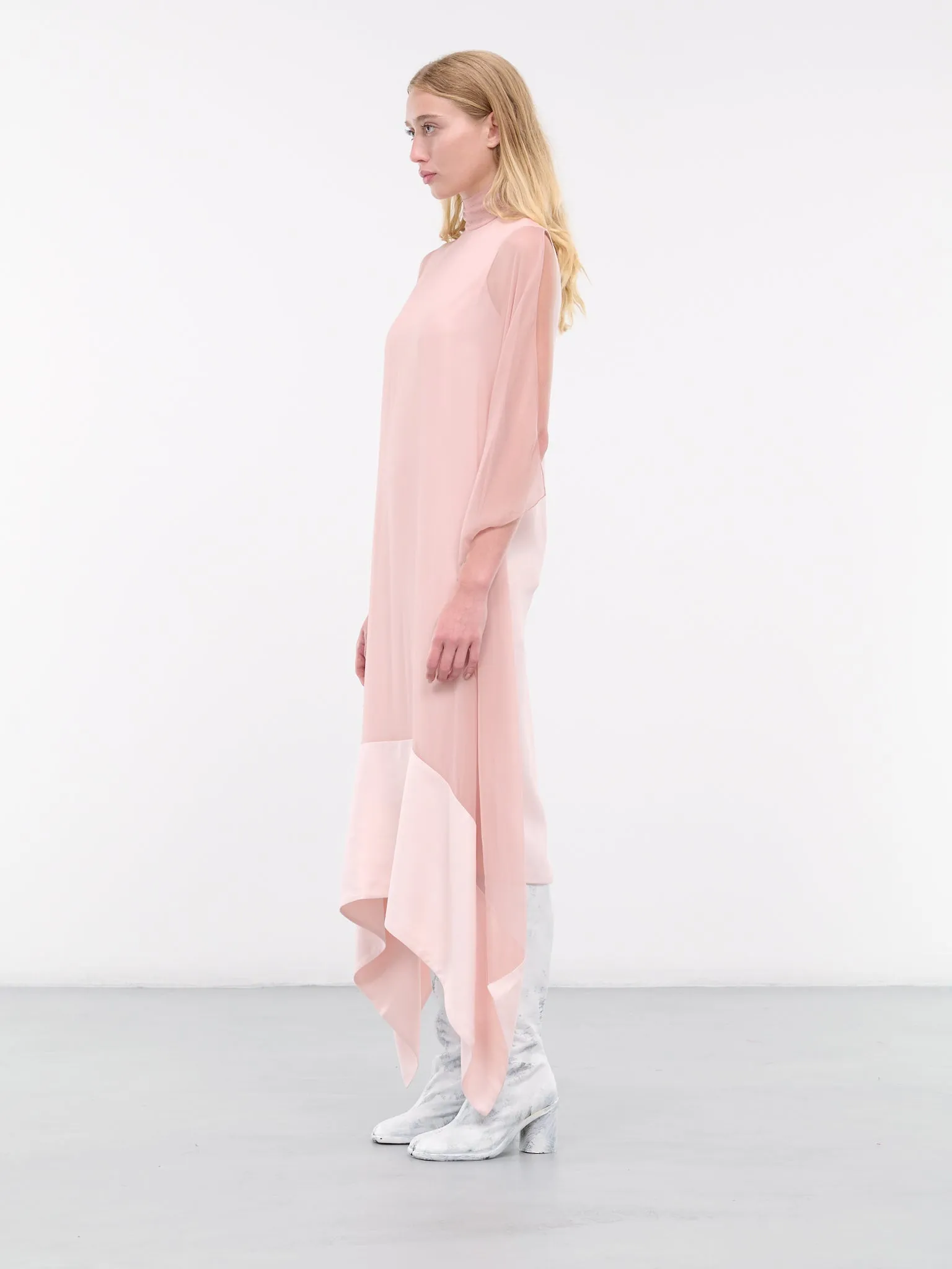 Draped Silk Dress (S2WDR08-PALE-PINK)