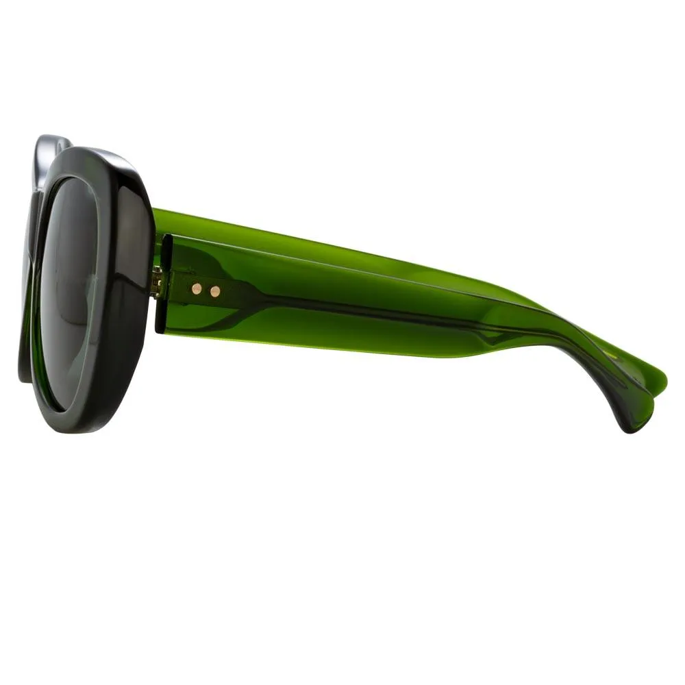 Dries Van Noten 195 Round Sunglasses in Green