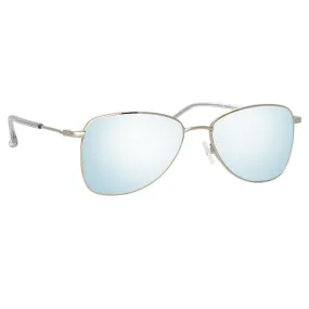 Dries Van Noten 197 Aviator Sunglasses in Silver