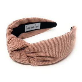 Dusty Rose Corduroy Knotted Headband