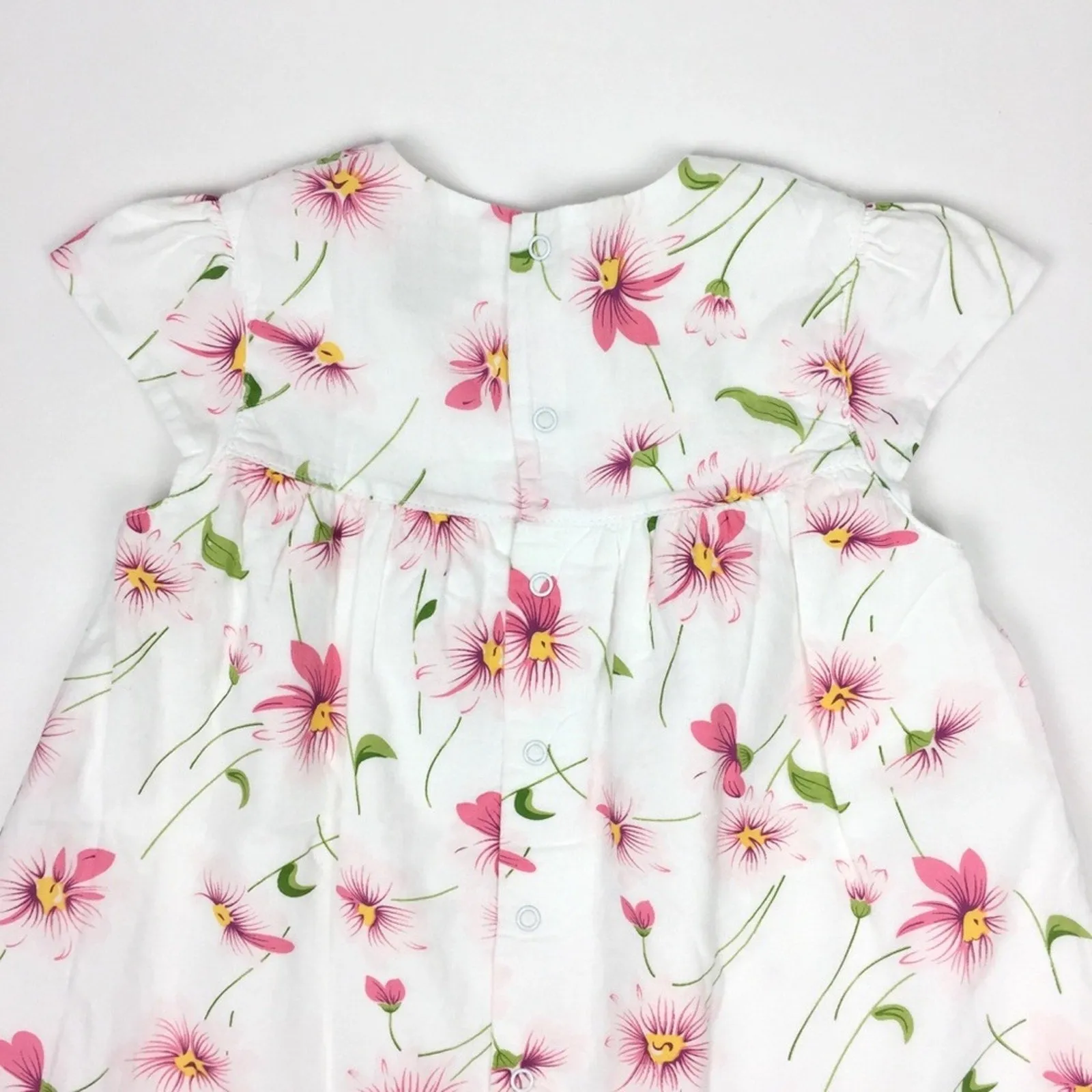 Emile et Rose White Pink Floral Dress 12 Months