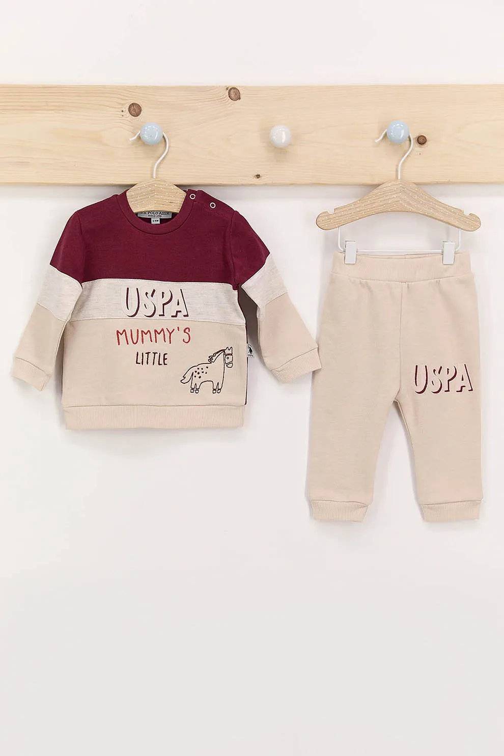 Ensemble Bebe CREME-BURGUNDY - USB497-V2