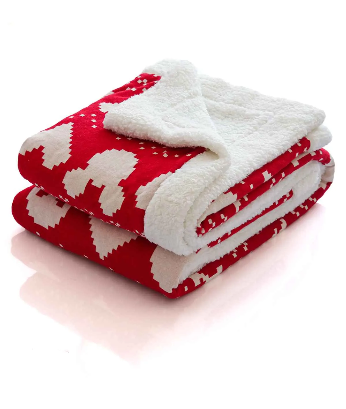 Fairisle Christmas Mickey Mouse Sherpa Cotton Knitted Kids Single Bed Blanket with Warm Sherpa Fabric (4 to 14 Years)