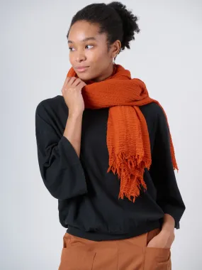 Fine Wool Crinkle Textured Wrap Scarf