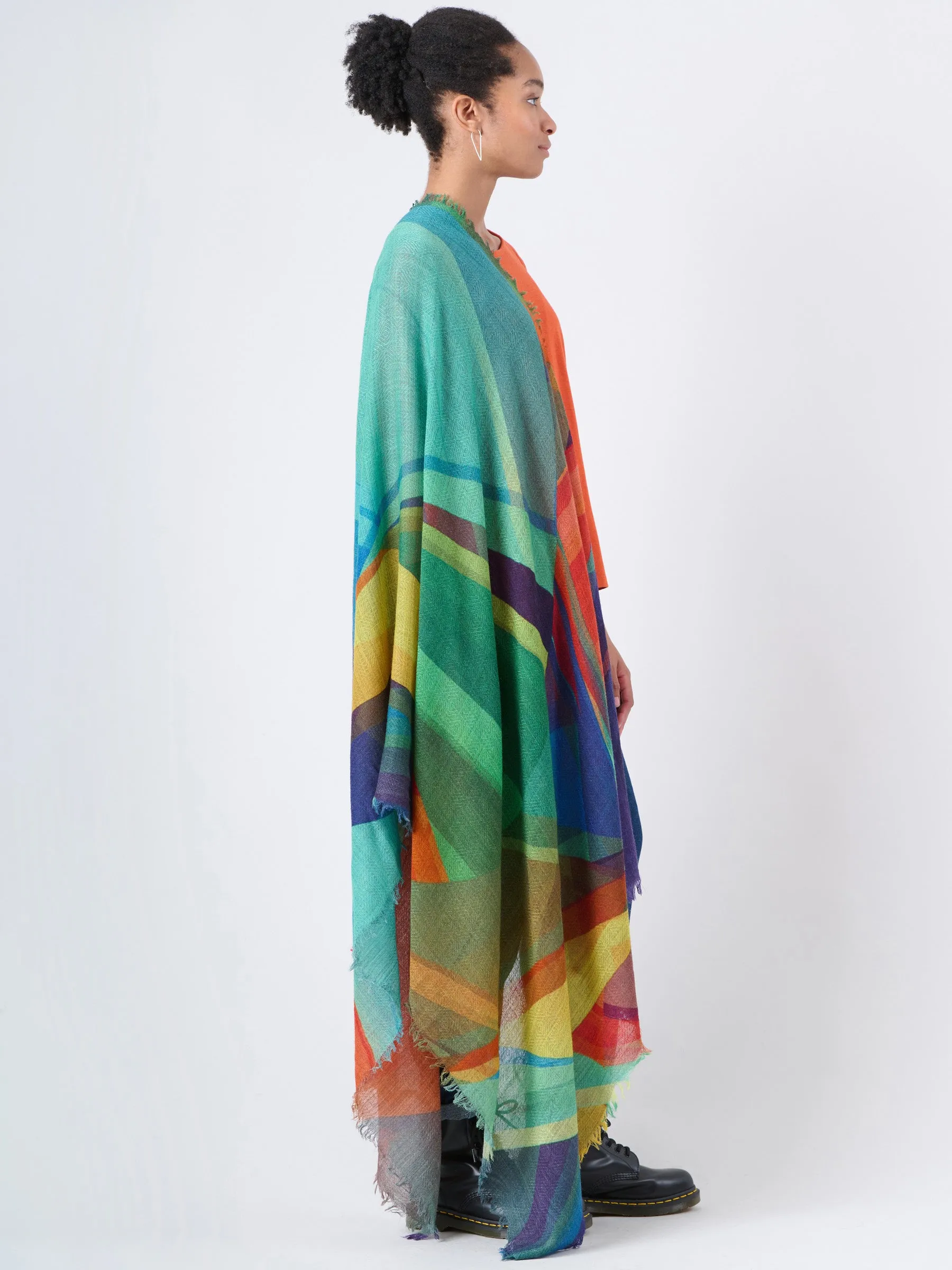 Fine Wool Print Scarf - Prisms