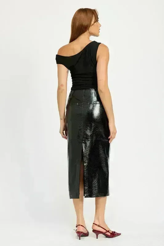 Fitted Pencil Skirt with Slit