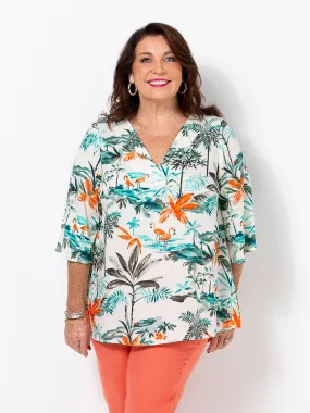 Flamingos Rayon Top