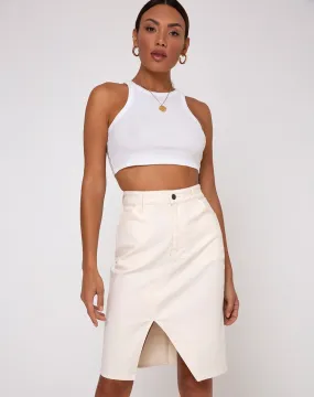 Flasa Midi Skirt in Ecru