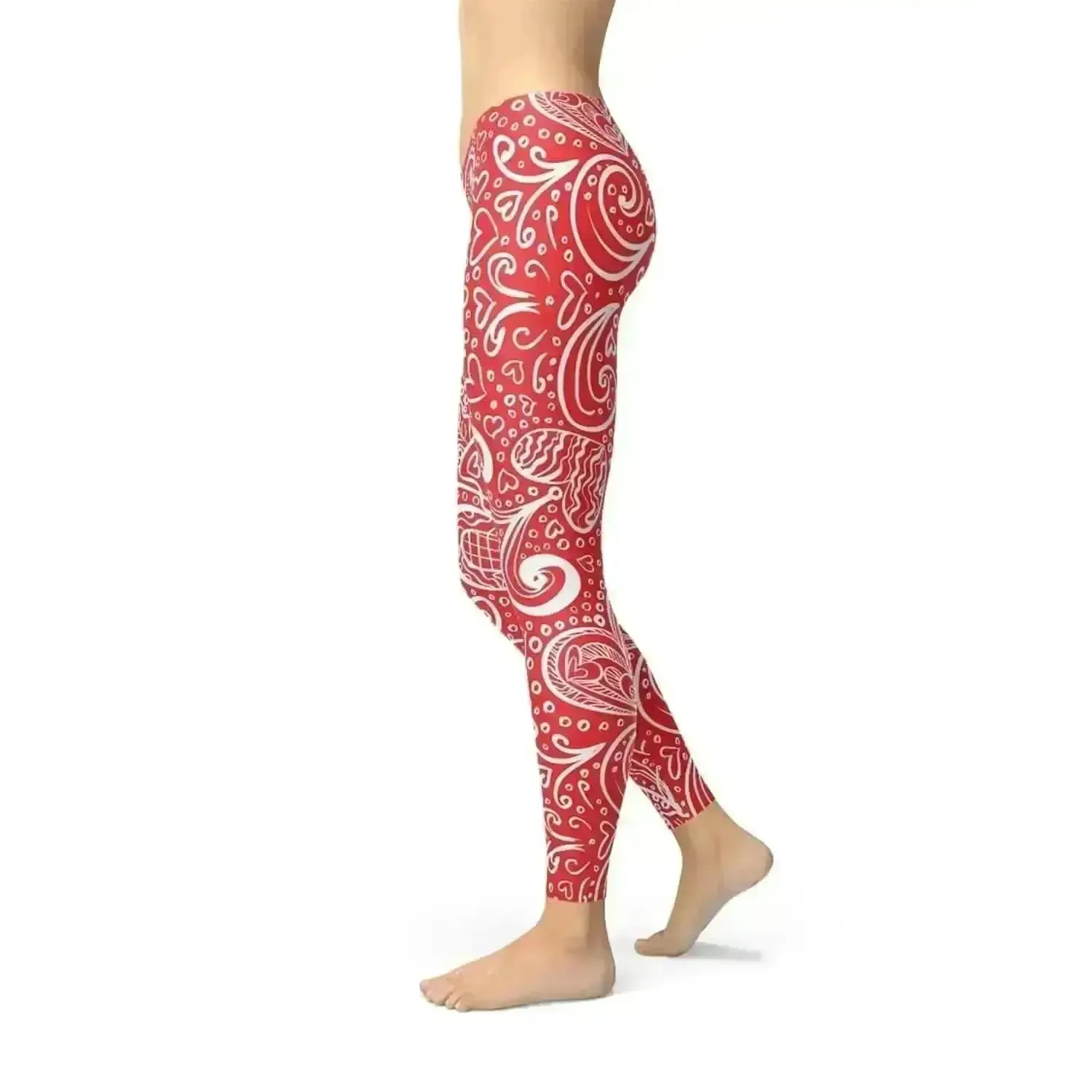 Floral Heartbeat High-Performance Leggings - Size L