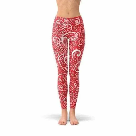 Floral Heartbeat High-Performance Leggings - Size L