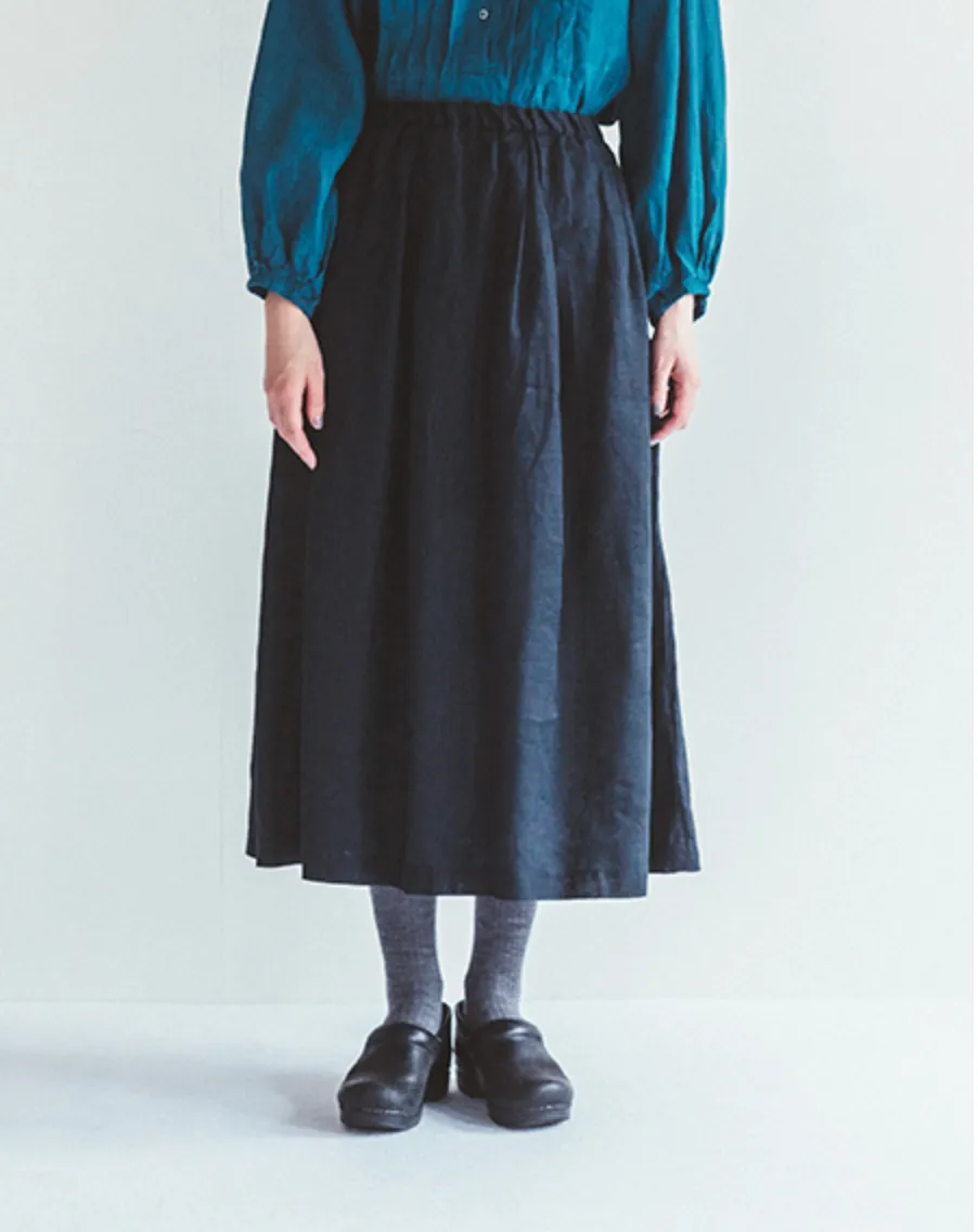 Fog Linen Work Alana Tuck Skirt Navy