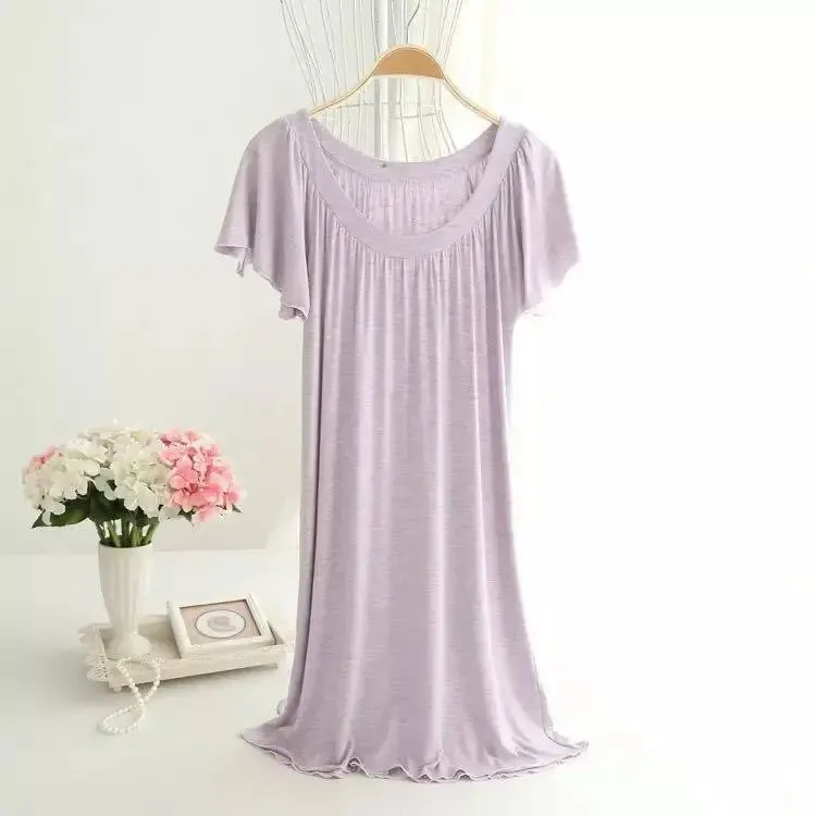 Free-Size Bamboo Fibre Ladies Sleepwear Pyjamas Dress Soft Cool Comfortable