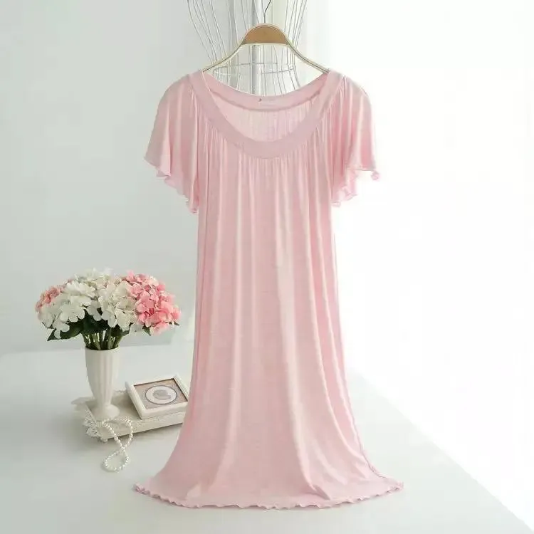 Free-Size Bamboo Fibre Ladies Sleepwear Pyjamas Dress Soft Cool Comfortable